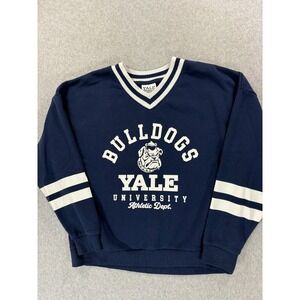 Yale Bulldogs Screened Logo Bookstore Campus Sweatshirt (Men's Medium) Blue